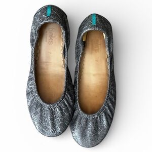 Tieks Gray Croc Leather Ballet Flats Slip-On Size 7